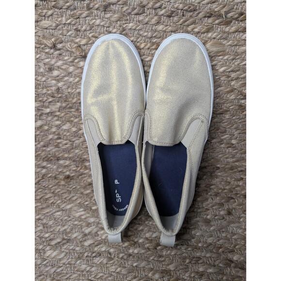 Sperry Top-Sider Crest Twin Gore Sparkle Gold Sneakers Slip On Shoes Women's 11 - Picture 5 of 11